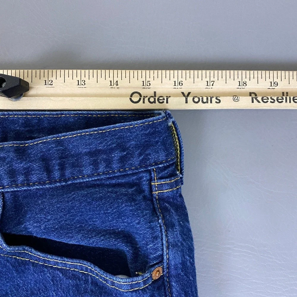 Levis Premium 501 93 Straight Jeans Men's 34x32 -Fit 34x30 Dark Blue Button Fly
